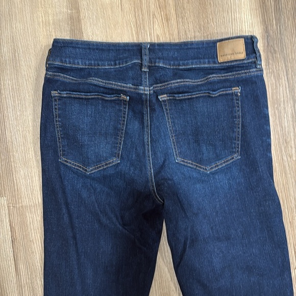 American Eagle Kick Boot Dark Wash Stretch Jeans Size 12 Long - Picture 6 of 7